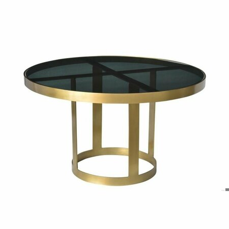 HOMEROOTS 18 x 32 x 32 in. Round Black & Gold Modern Coffee Table 400862